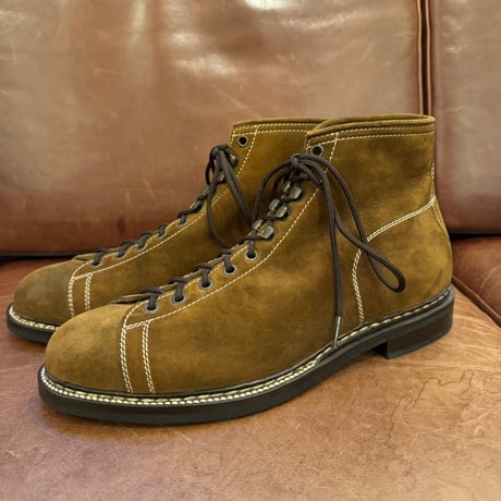 ZINTALA LINE-MAN BOOTS  material Special nubuck leather marron size UK8