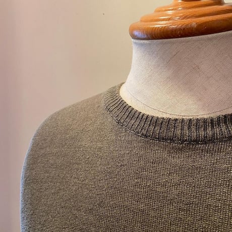 -GRP- Linen S/S crew neck knit（VERDE MILITARE/military olive）
