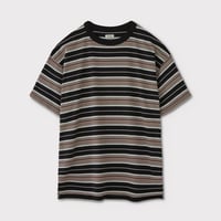 PHIGVEL‐MAKERS Co．BORDER SS TOP (NAVY×BROWN)