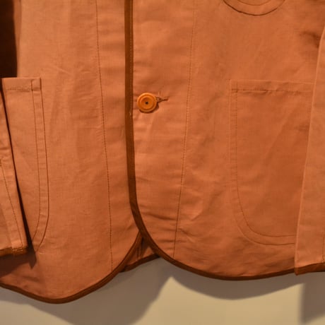 kenneth field -JACKET-（RUST）55 %cotton/45%linen