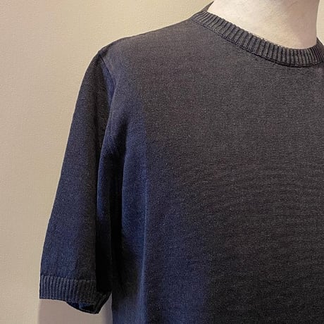 -GRP- Linen S/S crew neck knit（BLU/NAVY）