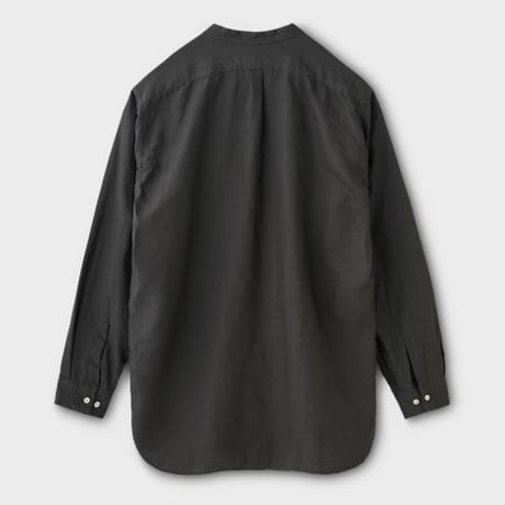PHIGVEL‐MAKERS Co．Linen Band Collar Long Shirt(SEPIAGRAY)