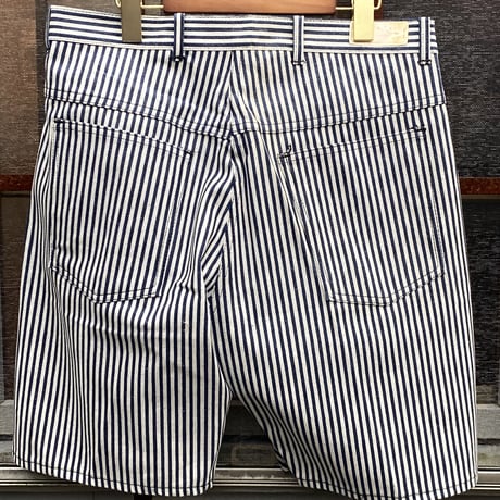 DEADSTOCK INDIGO HICKORY STRIPE WORK SHORTS (w32)