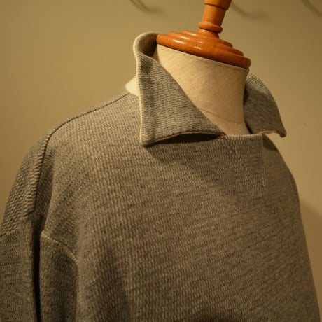 kenneth field L/S POLO  ‐GRAY‐