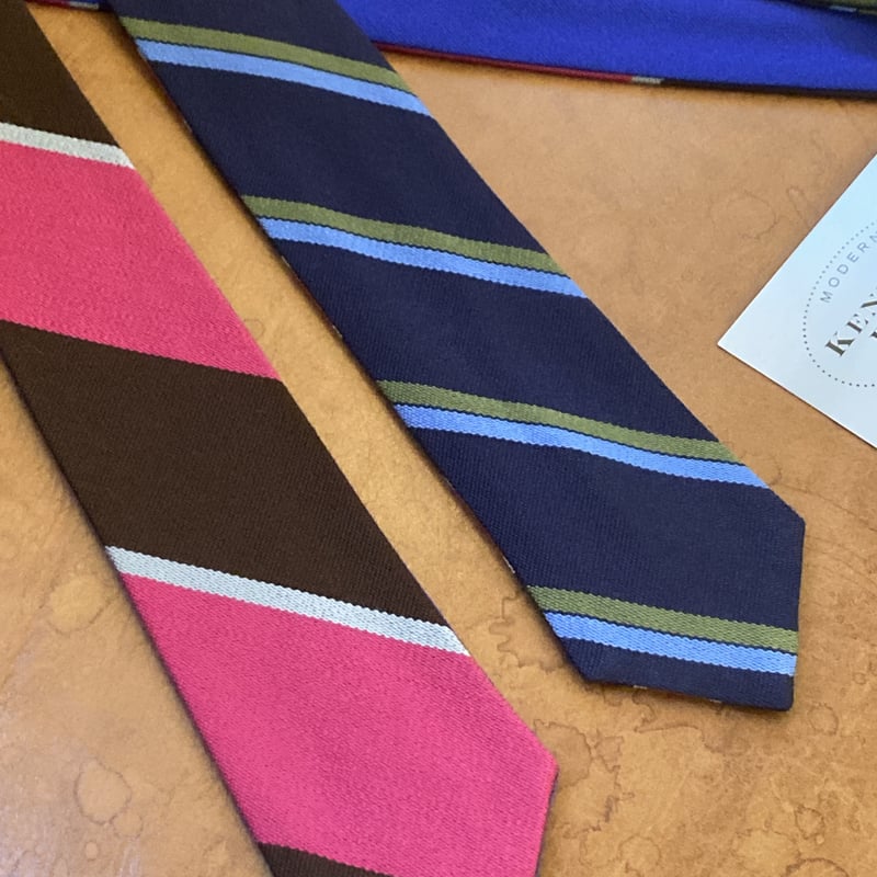 kenneth field 4face tie 3regimental×1solid(blue