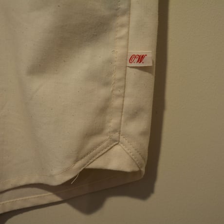 -FLANK LEDER-  OLD STYLE（BAND COLLAR）  vintage german 1960's bedsheets fabric (NATURAL)