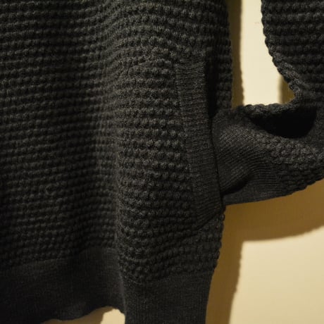 GRP  spotknit shawlcollar -ANTRACITE-