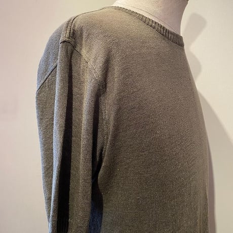 -GRP- Linen S/S crew neck knit（VERDE MILITARE/military olive）