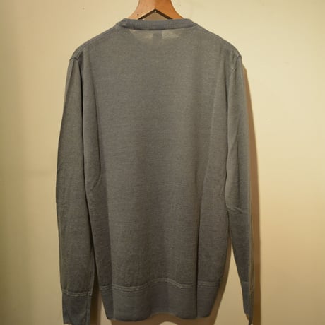 -grp- linen crew neck knit grigio