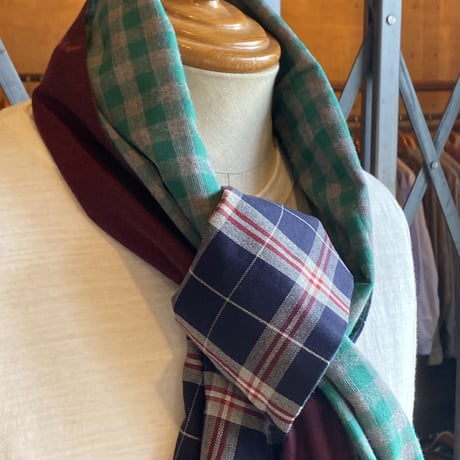 kenneth field SCARF W.FACE F GREEN/GRAY