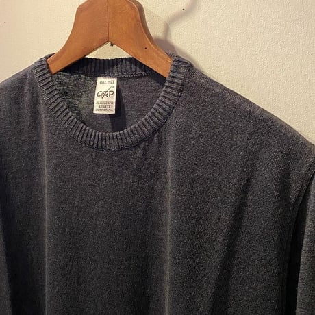 -GRP- Linen S/S crew neck knit（BLU/NAVY）