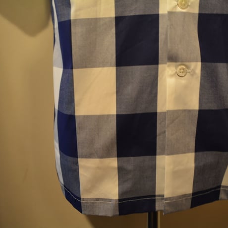 kenneth field open collar shirt -ginghamcheck-