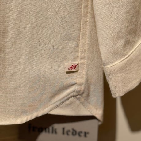 -FLANK LEDER-  OLD STYLE（BAND COLLAR）  vintage german 1960's bedsheets fabric (NATURAL)