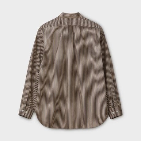 PHIGVEL MAKERS & Co.  PMAL-LS02 / BAND COLLAR DRESS SHIRT (STRIPE・NAVY×BEIGE)