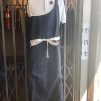 kenneth field ONE SHOULDER APRON DRESS 14oz INDIGO DENIM