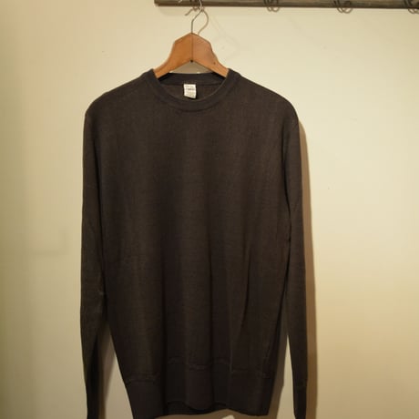 -grp- linen crew neck knit marrone