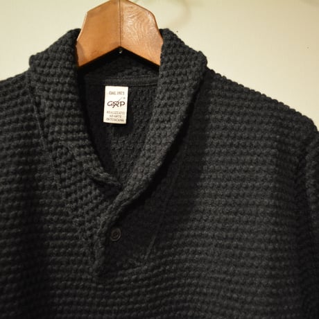 GRP  spotknit shawlcollar -ANTRACITE-