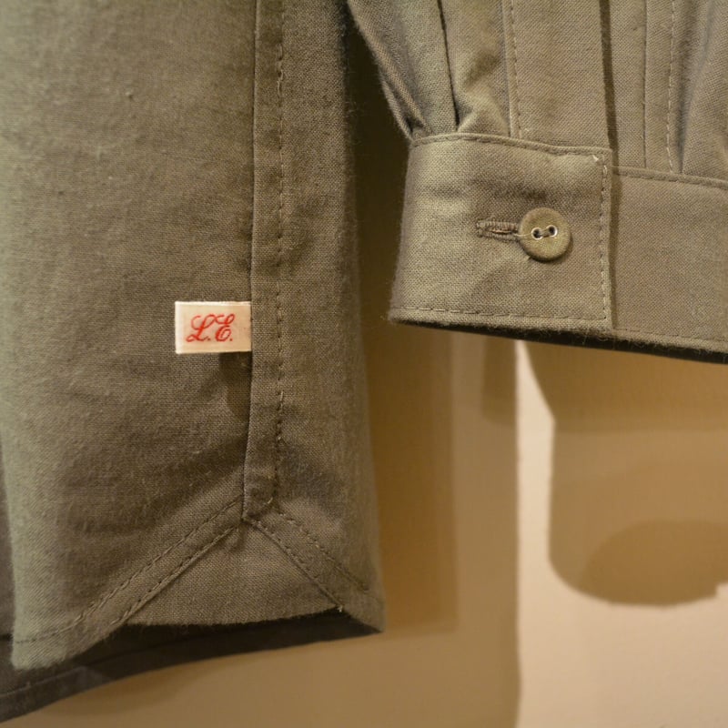 Frank Leder-bedlinenshirt- (OldStyle) OLIVE | c