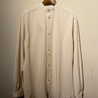 -FLANK LEDER-  OLD STYLE（BAND COLLAR）  vintage german 1960's bedsheets fabric (NATURAL)