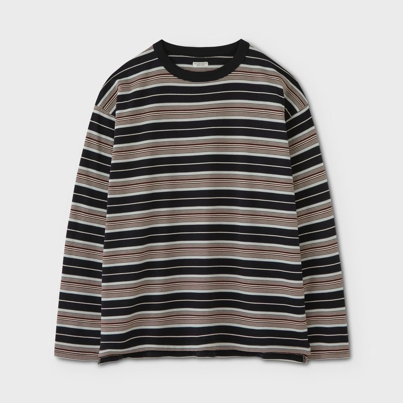 PHIGVEL‐MAKERS Co. Border LS Top (NAVY×BROWN)
