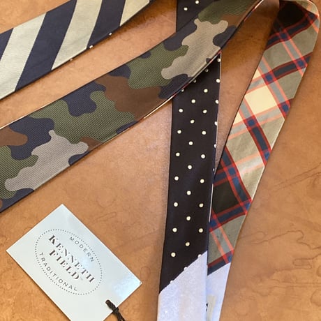kenneth field 4face tie woven camo×dot×tartan×reg