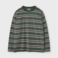 PHIGVEL‐MAKERS Co.  Border LS Top (GREEN×NAVY)
