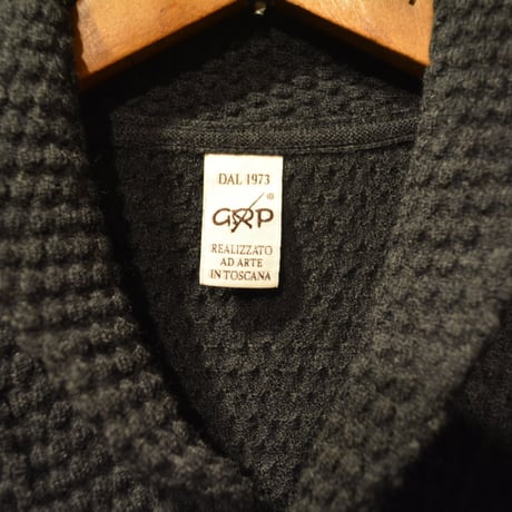 GRP  spotknit shawlcollar -ANTRACITE-