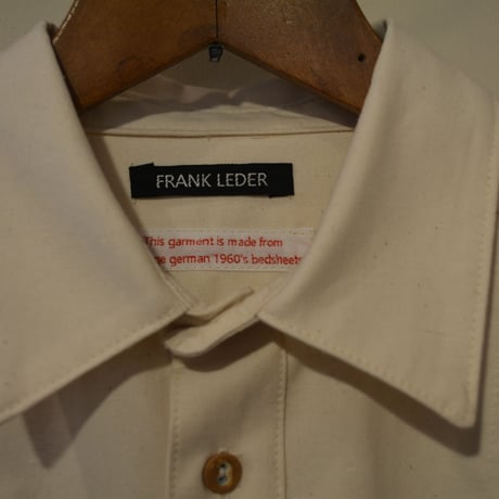 -FLANK LEDER-  OLD STYLE（BAND COLLAR）  vintage german 1960's bedsheets fabric (NATURAL)