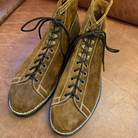 ZINTALA LINE-MAN BOOTS  material Special nubuck leather marron size UK8
