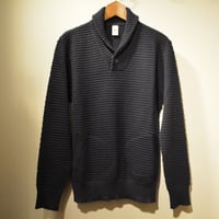 GRP  spotknit shawlcollar -BLU-