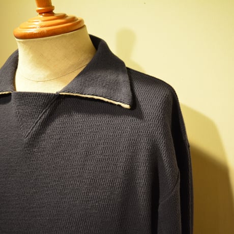 kenneth field L/S POLO  -NAVY-