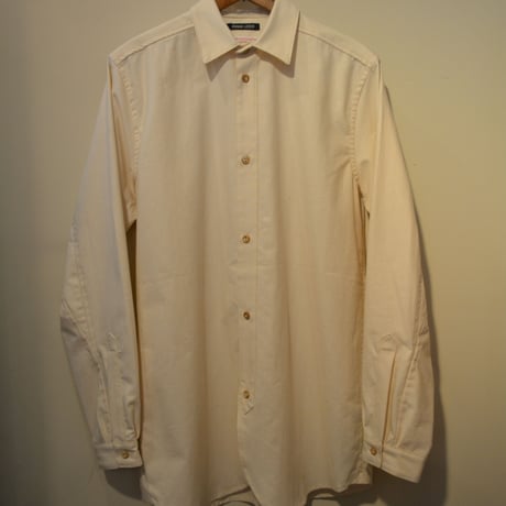 -FLANK LEDER-  OLD STYLE（BAND COLLAR）  vintage german 1960's bedsheets fabric (NATURAL)