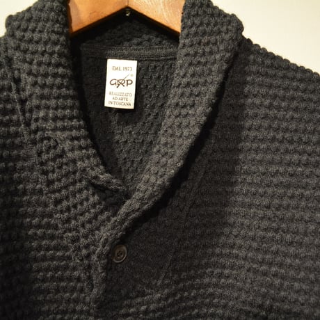 GRP  spotknit shawlcollar -ANTRACITE-