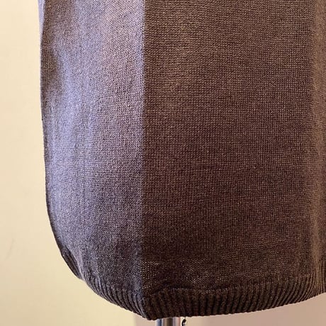 -GRP- Linen S/S crew neck knit（MARRON/BROWN）