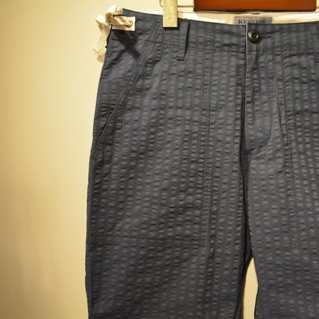 kenneth field -TURN UP SHORTS- cool max seersucker navy