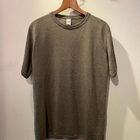 -GRP- Linen S/S crew neck knit（VERDE MILITARE/military olive）