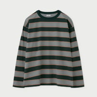 PHIGVEL‐MAKERS Co.  2026SS PMAV-CL06  BORDER LS TOP (FOREST×S.BROWN)