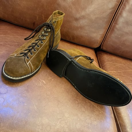 ZINTALA LINE-MAN BOOTS  material Special nubuck leather marron size UK8