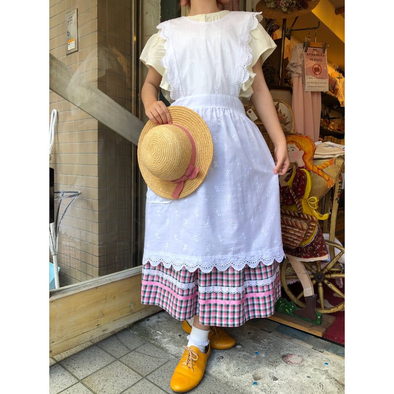 ★ ゴロ ページ★エプロン　off-white フラメンコ衣装 フラメンコ衣装 ロングエプロン・ピキージョ 白レース その他