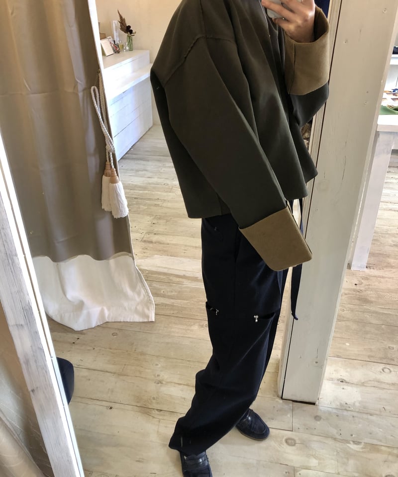 Mhairi マイリ ナイロン×綿 切りっぱなし モードプルオーバー | REAL ME 