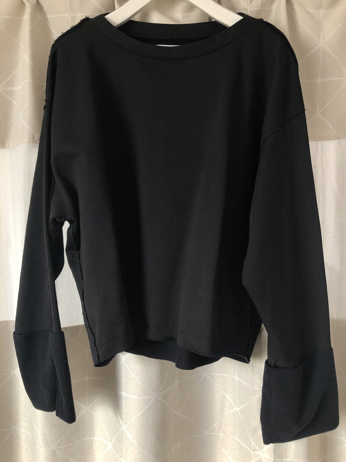 Mhairi マイリ ナイロン×綿 切りっぱなし モードプルオーバー | REAL ME 