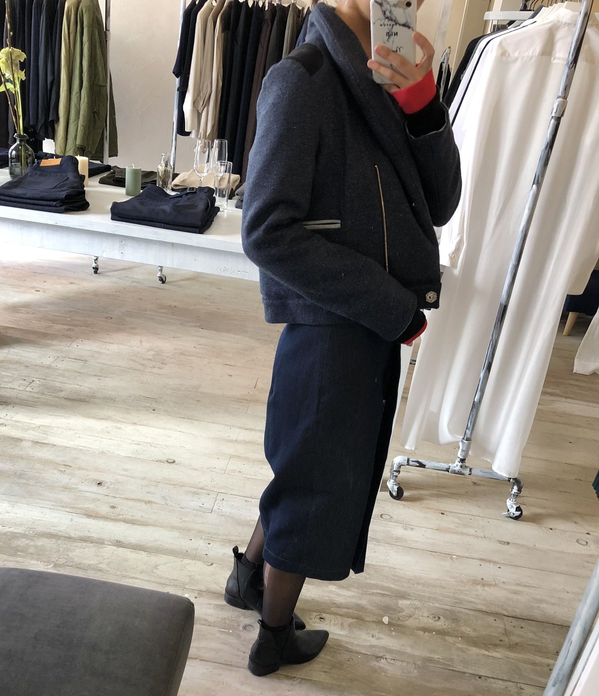 ko-haction コハクション リバーシブル ブルゾン グレー & ネイビー 38