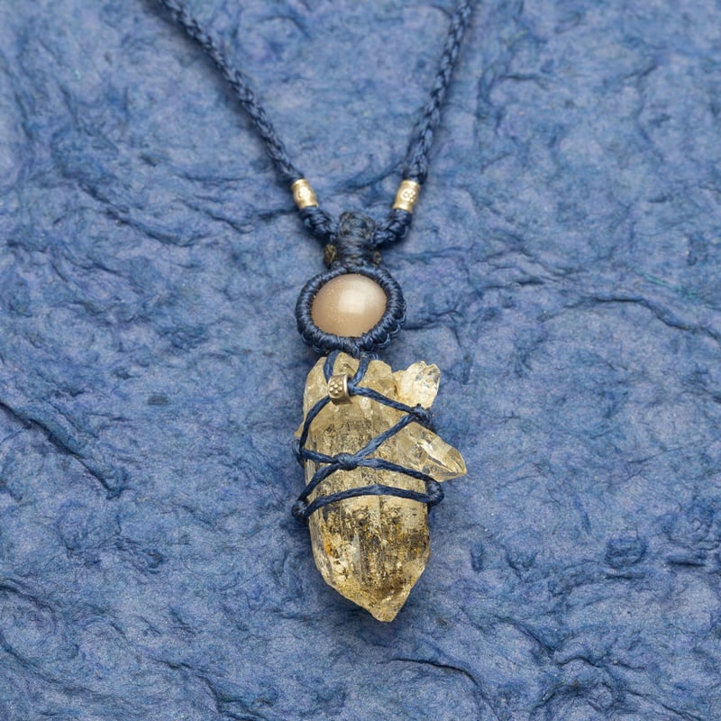 ヒマラヤ水晶 ネックレス ガネーシュヒマール産 【宇宙ムーンストーン  