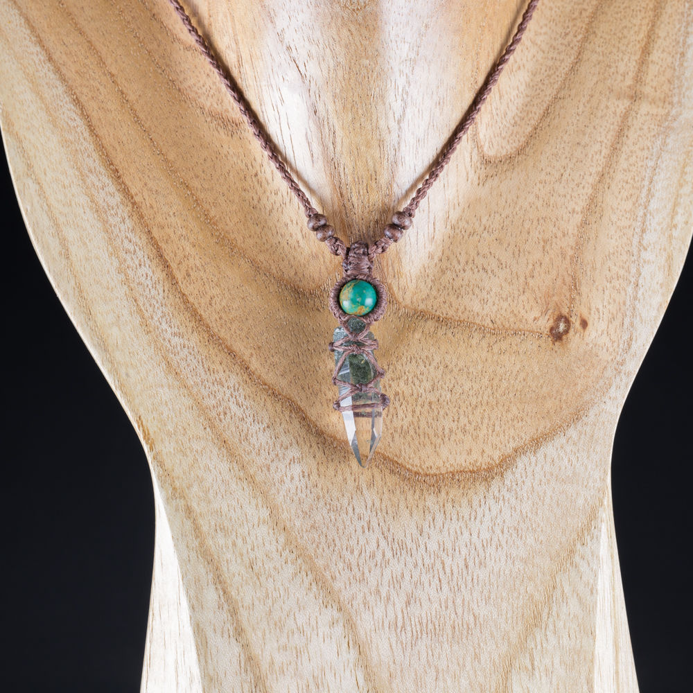 ガネッシュヒマール産水晶ネックレス 浄化アイテム付き ガネッシュ