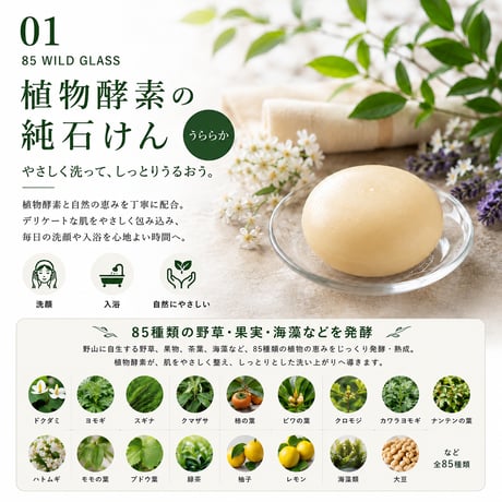 植物酵素の純せっけん さわやか 100g 《涼しくなる酵素せっけん》