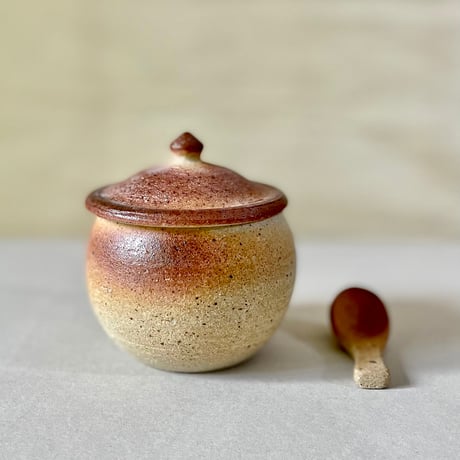 海と杜の塩 サクサク結晶の生塩とお塩が固まらない塩壷 S・丸形 〈スプーン S付〉