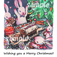うさぎさんクリスマスポストカード2023