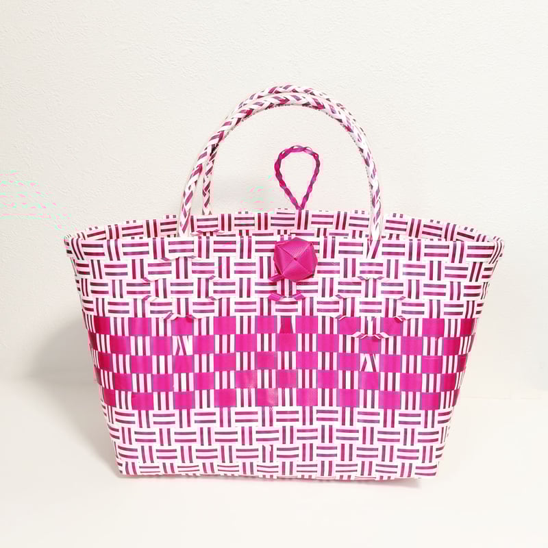 台湾プラかごバッグ（S）ホワイト＆ピンク | 中国・台湾・香港・アジア