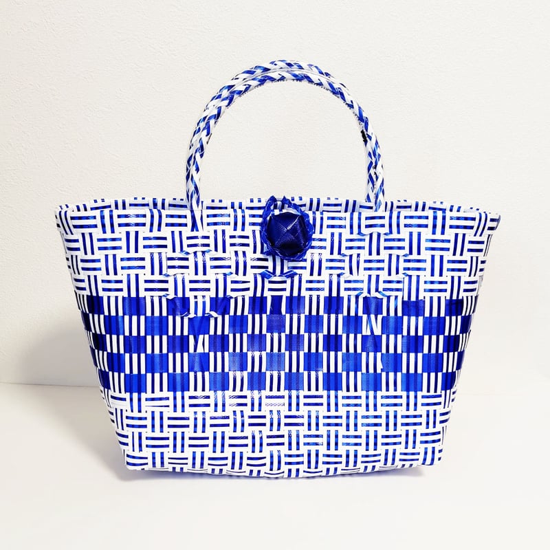 台湾プラかごバッグ（S）ホワイト＆ブルー | 中国・台湾・香港・アジア