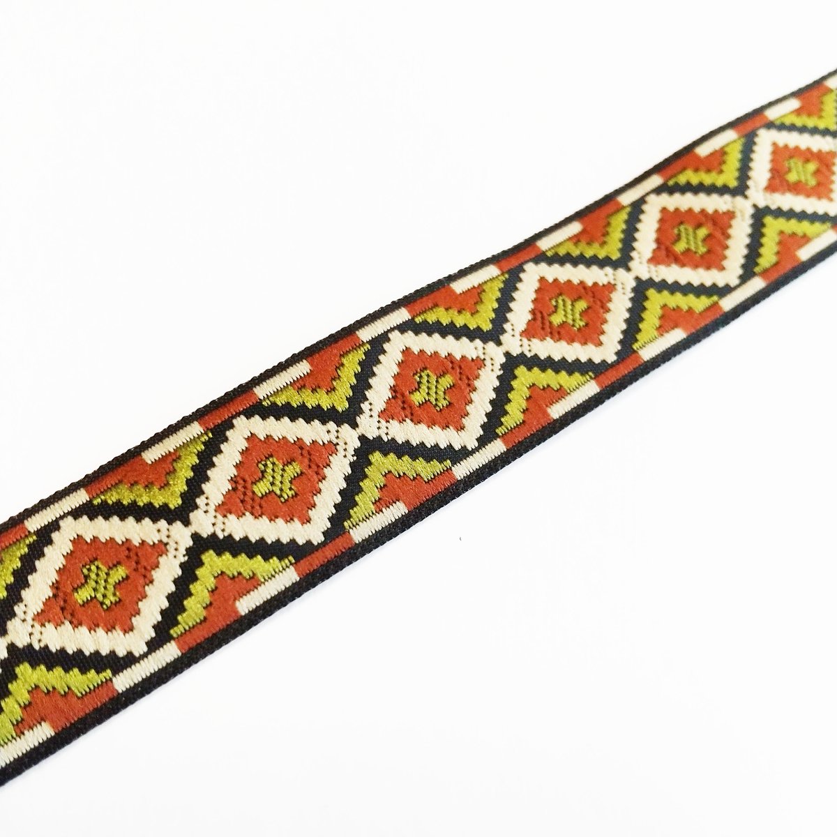 20mmチロリアンテープ「抹茶あずきカラーのダイヤ」（10cm単位